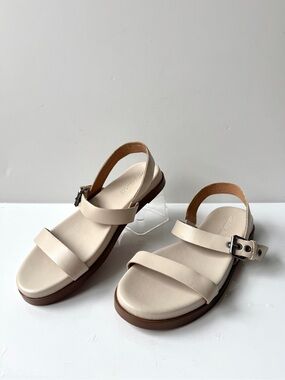 Madewell Louisa Double-Strap Slingback Sandals in pale oyster Size 8